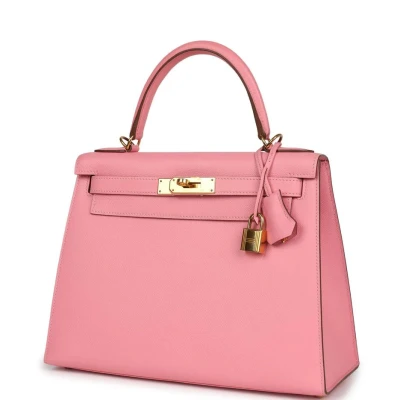 Hermes Kelly Sellier 28 Rose Confetti Epsom Gold Hardware Hermes Kelly Sellier 28 Rose Confetti Epsom Gold Hardware