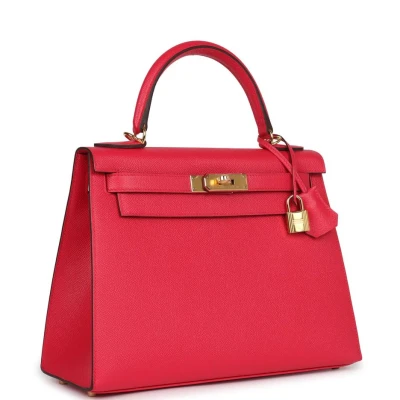 Hermes Kelly Sellier 28 Rose Extreme Epsom Gold Hardware Hermes Kelly Sellier 28 Rose Extreme Epsom Gold Hardware