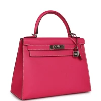 Hermes Kelly Sellier 28 Rose Tyrien Epsom Palladium Hardware Hermes Kelly Sellier 28 Rose Tyrien Epsom Palladium Hardware