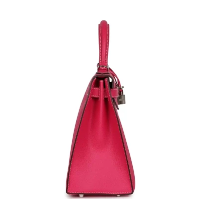 Hermes Kelly Sellier 28 Rose Tyrien Epsom Palladium Hardware Hermes Kelly Sellier 28 Rose Tyrien Epsom Palladium Hardware