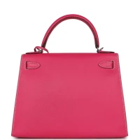 Hermes Kelly Sellier 28 Rose Tyrien Epsom Palladium Hardware Hermes Kelly Sellier 28 Rose Tyrien Epsom Palladium Hardware