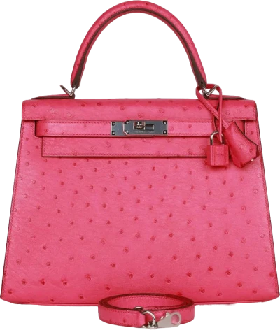 Hermes Kelly Sellier 28 Rose Tyrien Ostrich Palladium Hardware Hermes Kelly Sellier 28 Rose Tyrien Ostrich Palladium Hardware