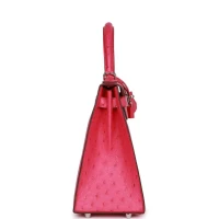 Hermes Kelly Sellier 28 Rose Tyrien Ostrich Palladium Hardware Hermes Kelly Sellier 28 Rose Tyrien Ostrich Palladium Hardware