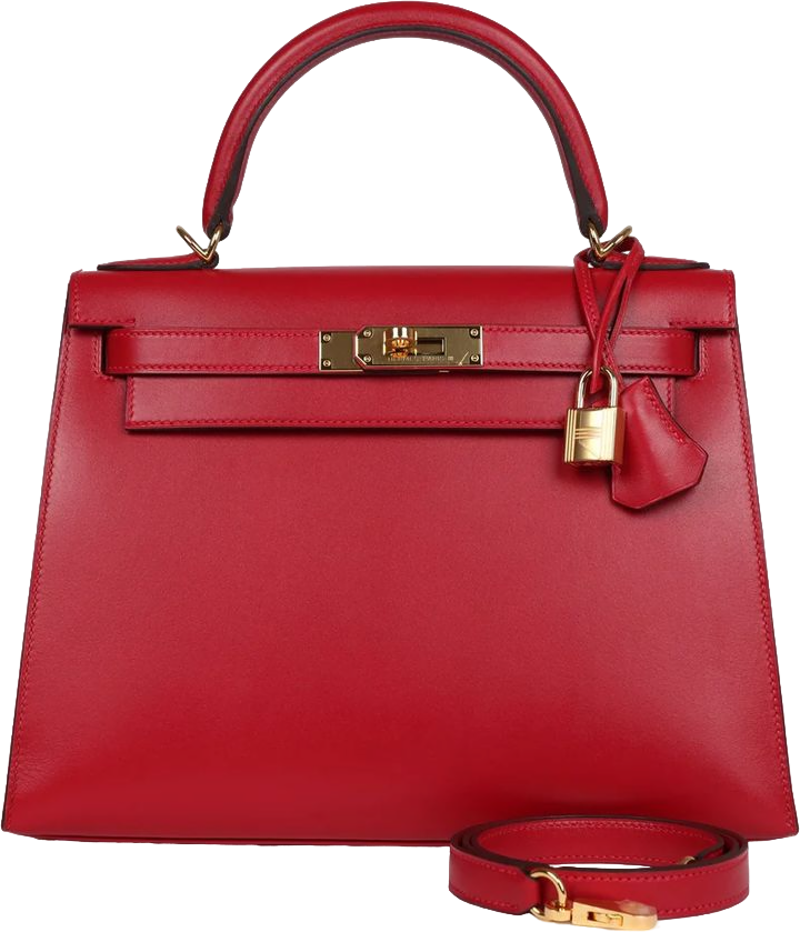 Hermes Kelly Sellier 28 Rouge Vif Tadelakt Gold Hardware