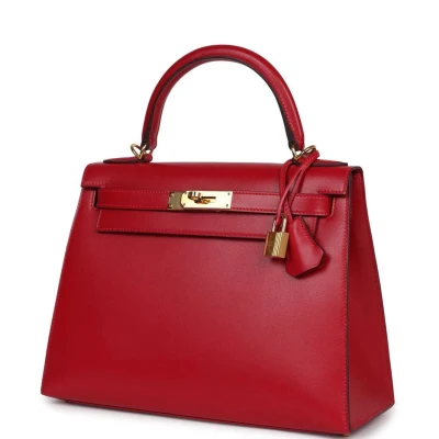 Hermes Kelly Sellier 28 Rouge Vif Tadelakt Gold Hardware Hermes Kelly Sellier 28 Rouge Vif Tadelakt Gold Hardware