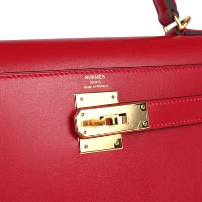 Hermes Kelly Sellier 28 Rouge Vif Tadelakt Gold Hardware Hermes Kelly Sellier 28 Rouge Vif Tadelakt Gold Hardware