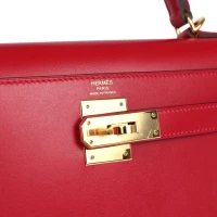 Hermes Kelly Sellier 28 Rouge Vif Tadelakt Gold Hardware Hermes Kelly Sellier 28 Rouge Vif Tadelakt Gold Hardware