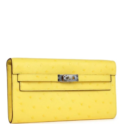 Hermes Kelly To Go Wallet Jaune Citron Ostrich Palladium Hardware Hermes Kelly To Go Wallet Jaune Citron Ostrich Palladium Hardware