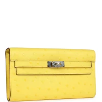 Hermes Kelly To Go Wallet Jaune Citron Ostrich Palladium Hardware Hermes Kelly To Go Wallet Jaune Citron Ostrich Palladium Hardware