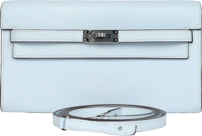 Hermes Kelly Wallet To Go Bleu Brume Palladium Hardware Hermes Kelly Wallet To Go Bleu Brume Palladium Hardware
