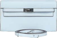 Hermes Kelly Wallet To Go Bleu Brume Palladium Hardware Hermes Kelly Wallet To Go Bleu Brume Palladium Hardware