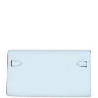 Hermes Kelly Wallet To Go Bleu Brume Palladium Hardware Hermes Kelly Wallet To Go Bleu Brume Palladium Hardware
