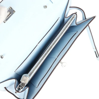 Hermes Kelly Wallet To Go Bleu Brume Palladium Hardware Hermes Kelly Wallet To Go Bleu Brume Palladium Hardware