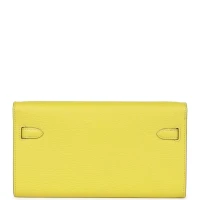 Hermes Kelly Wallet To Go Lime Chevre Palladium Hardware