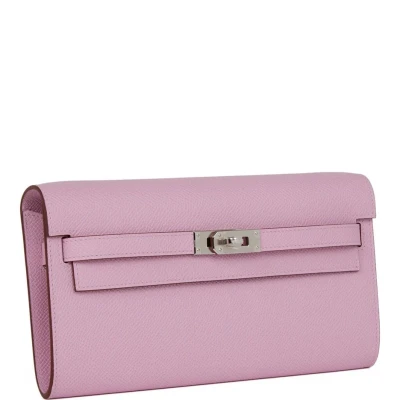 Hermes Kelly Wallet To Go Mauve Sylvestre Epsom Palladium Hardware Hermes Kelly Wallet To Go Mauve Sylvestre Epsom Palladium Hardware