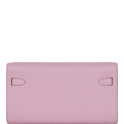 Hermes Kelly Wallet To Go Mauve Sylvestre Epsom Palladium Hardware Hermes Kelly Wallet To Go Mauve Sylvestre Epsom Palladium Hardware
