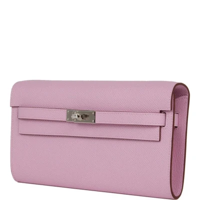 Hermes Kelly Wallet To Go Mauve Sylvestre Epsom Palladium Hardware Hermes Kelly Wallet To Go Mauve Sylvestre Epsom Palladium Hardware