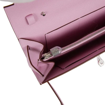 Hermes Kelly Wallet To Go Mauve Sylvestre Epsom Palladium Hardware Hermes Kelly Wallet To Go Mauve Sylvestre Epsom Palladium Hardware
