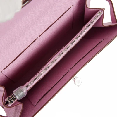 Hermes Kelly Wallet To Go Mauve Sylvestre Epsom Palladium Hardware Hermes Kelly Wallet To Go Mauve Sylvestre Epsom Palladium Hardware