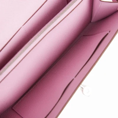 Hermes Kelly Wallet To Go Mauve Sylvestre Epsom Palladium Hardware Hermes Kelly Wallet To Go Mauve Sylvestre Epsom Palladium Hardware