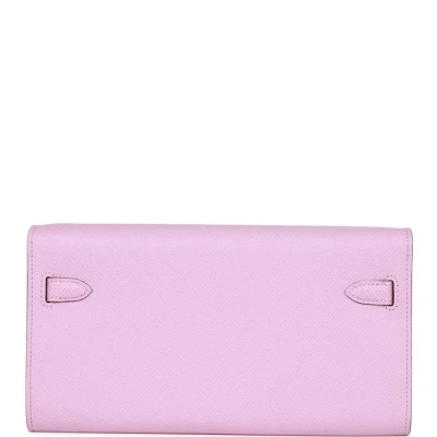 Hermes Kelly Wallet To Go Mauve Sylvestre Epsom Palladium Hardware Hermes Kelly Wallet To Go Mauve Sylvestre Epsom Palladium Hardware