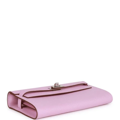Hermes Kelly Wallet To Go Mauve Sylvestre Epsom Palladium Hardware Hermes Kelly Wallet To Go Mauve Sylvestre Epsom Palladium Hardware
