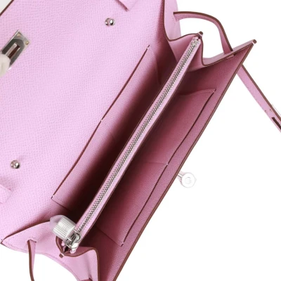 Hermes Kelly Wallet To Go Mauve Sylvestre Epsom Palladium Hardware Hermes Kelly Wallet To Go Mauve Sylvestre Epsom Palladium Hardware