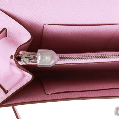 Hermes Kelly Wallet To Go Mauve Sylvestre Epsom Palladium Hardware Hermes Kelly Wallet To Go Mauve Sylvestre Epsom Palladium Hardware