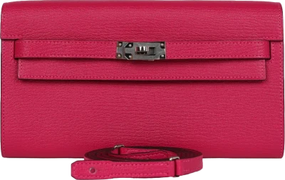 Hermes Kelly Wallet To Go Rose Pourpre Chevre Palladium Hardware Hermes Kelly Wallet To Go Rose Pourpre Chevre Palladium Hardware