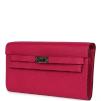 Hermes Kelly Wallet To Go Rose Pourpre Chevre Palladium Hardware Hermes Kelly Wallet To Go Rose Pourpre Chevre Palladium Hardware
