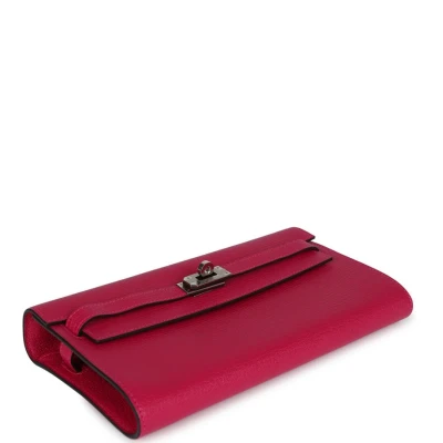 Hermes Kelly Wallet To Go Rose Pourpre Chevre Palladium Hardware Hermes Kelly Wallet To Go Rose Pourpre Chevre Palladium Hardware