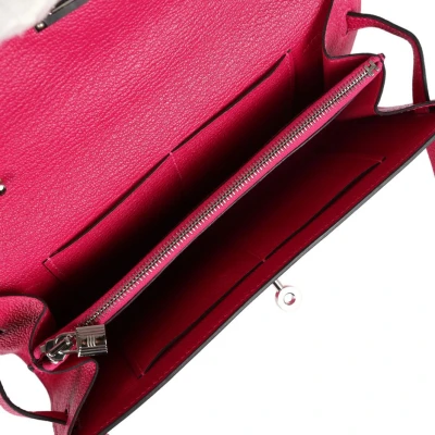 Hermes Kelly Wallet To Go Rose Pourpre Chevre Palladium Hardware Hermes Kelly Wallet To Go Rose Pourpre Chevre Palladium Hardware