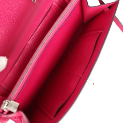 Hermes Kelly Wallet To Go Rose Pourpre Chevre Palladium Hardware Hermes Kelly Wallet To Go Rose Pourpre Chevre Palladium Hardware