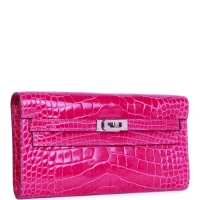 Hermes Kelly Wallet To Go Rose Scheherazade Shiny Alligator Palladium Hardware Hermes Kelly Wallet To Go Rose Scheherazade Shiny Alligator Palladium Hardware