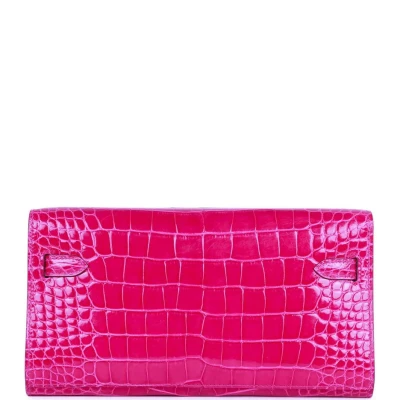 Hermes Kelly Wallet To Go Rose Scheherazade Shiny Alligator Palladium Hardware Hermes Kelly Wallet To Go Rose Scheherazade Shiny Alligator Palladium Hardware