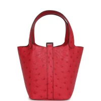 Hermes Micro Picotin Lock 14 Bougainvillea Ostrich Palladium Hardware Hermes Micro Picotin Lock 14 Bougainvillea Ostrich Palladium Hardware