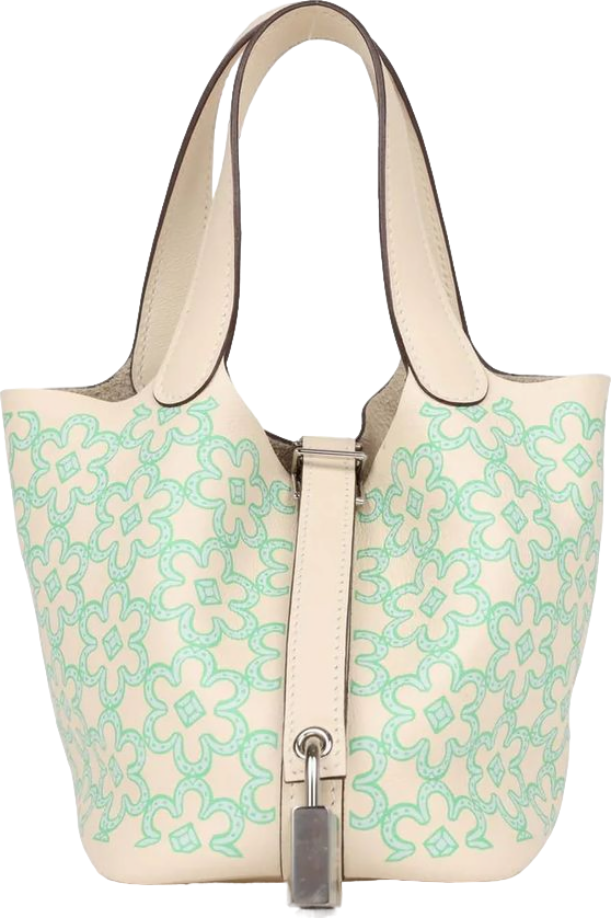 Hermes Micro Picotin Lock 14 "Lucky Daisy" Nata Swift Palladium Hardware