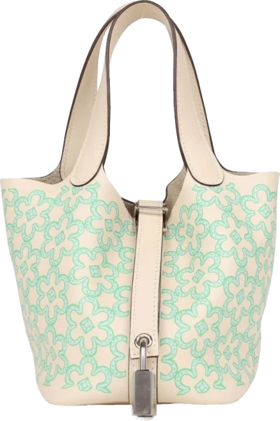 Hermes Micro Picotin Lock 14 "Lucky Daisy" Nata Swift Palladium Hardware Hermes Micro Picotin Lock 14 "Lucky Daisy" Nata Swift Palladium Hardware