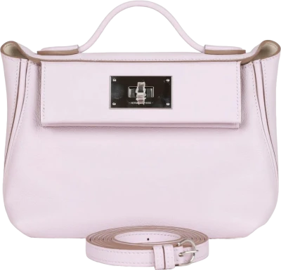 Hermes Mini 24/24 Bag Mauve Pale Verso Evercolor and Swift Palladium Hardware Hermes Mini 24/24 Bag Mauve Pale Verso Evercolor and Swift Palladium Hardware