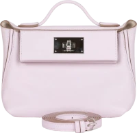 Hermes Mini 24/24 Bag Mauve Pale Verso Evercolor and Swift Palladium Hardware Hermes Mini 24/24 Bag Mauve Pale Verso Evercolor and Swift Palladium Hardware