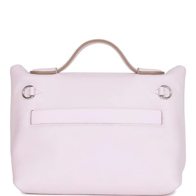 Hermes Mini 24/24 Bag Mauve Pale Verso Evercolor and Swift Palladium Hardware Hermes Mini 24/24 Bag Mauve Pale Verso Evercolor and Swift Palladium Hardware