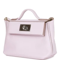Hermes Mini 24/24 Bag Mauve Pale Verso Evercolor and Swift Palladium Hardware Hermes Mini 24/24 Bag Mauve Pale Verso Evercolor and Swift Palladium Hardware