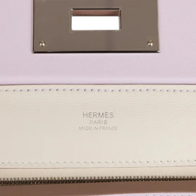 Hermes Mini 24/24 Bag Mauve Pale Verso Evercolor and Swift Palladium Hardware Hermes Mini 24/24 Bag Mauve Pale Verso Evercolor and Swift Palladium Hardware
