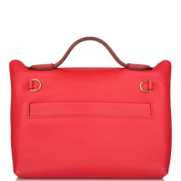 Hermes Mini 24/24 Bag Rouge de Coeur Evercolor and Swift Gold Hardware Hermes Mini 24/24 Bag Rouge de Coeur Evercolor and Swift Gold Hardware