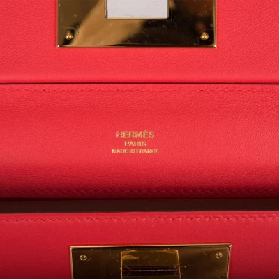 Hermes Mini 24/24 Bag Rouge de Coeur Evercolor and Swift Gold Hardware Hermes Mini 24/24 Bag Rouge de Coeur Evercolor and Swift Gold Hardware