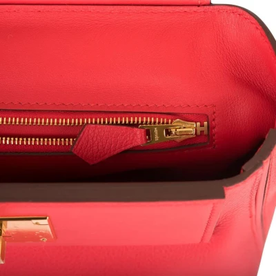 Hermes Mini 24/24 Bag Rouge de Coeur Evercolor and Swift Gold Hardware Hermes Mini 24/24 Bag Rouge de Coeur Evercolor and Swift Gold Hardware