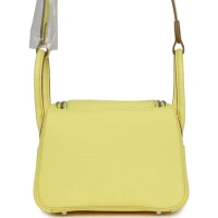 Hermes Mini Lindy Limoncello Clemence Palladium Hardware