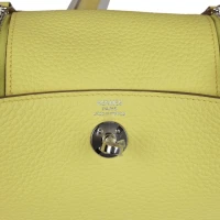 Hermes Mini Lindy Limoncello Clemence Palladium Hardware