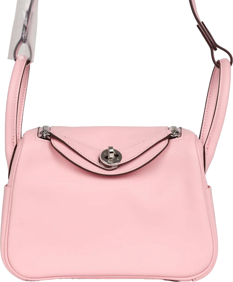 Hermes Mini Lindy Rose Sakura Swift Palladium Hardware