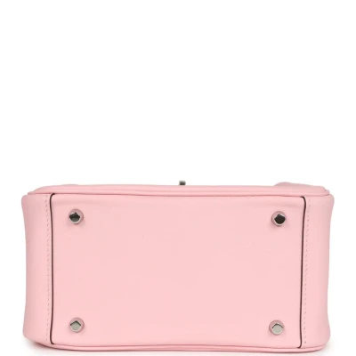 Hermes Mini Lindy Rose Sakura Swift Palladium Hardware